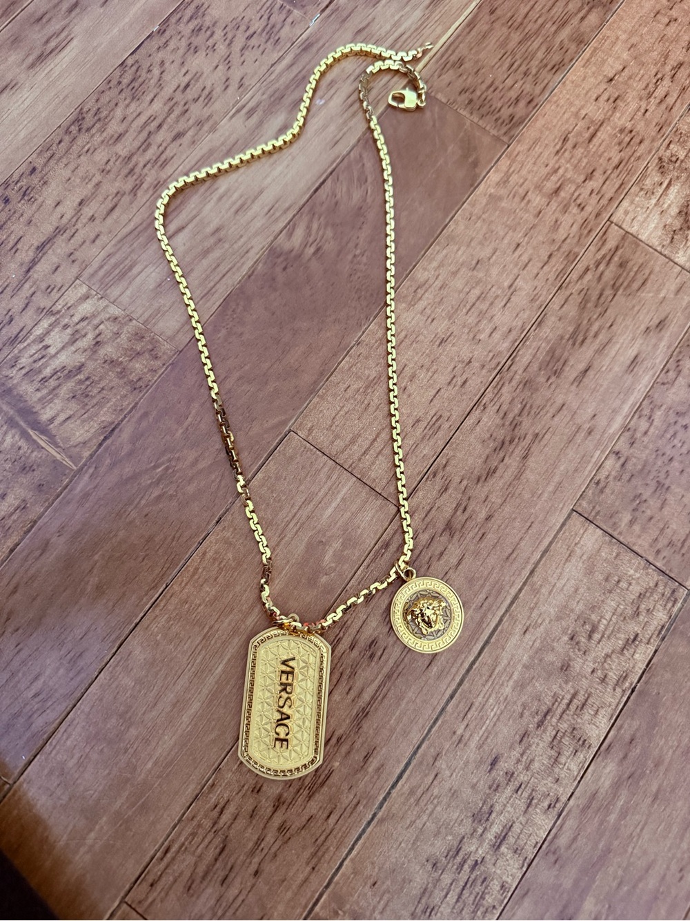 Versace Gold Medusa Round Pendant Necklace